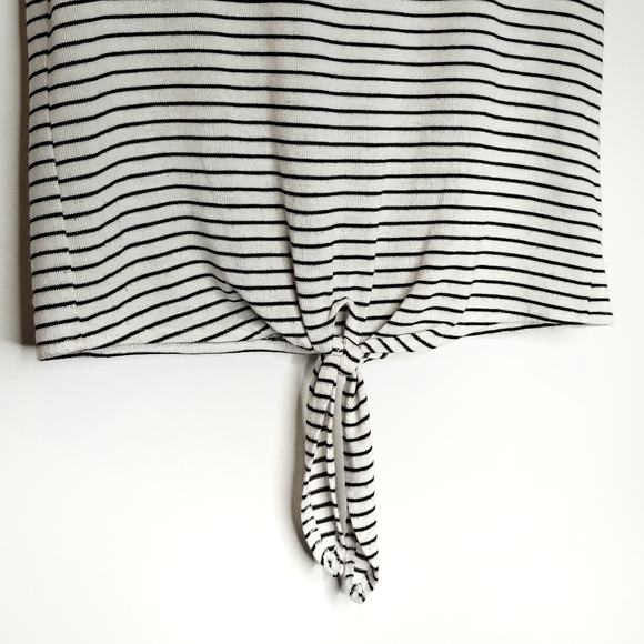 cupcakes & cashmere | Striped Tie-Front Tee Medium - Picture 4 of 6